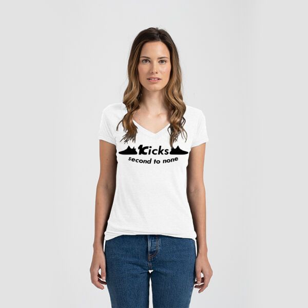 Logo - Ladies Slim Fit V Neck Poly-Rich Tee Thumbnail