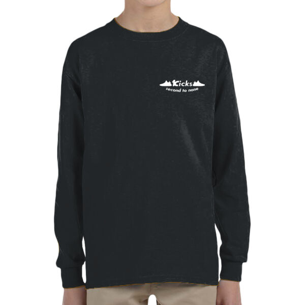 White Logo - Youth Ultra Cotton® 6 oz. Long-Sleeve T-Shirt Thumbnail